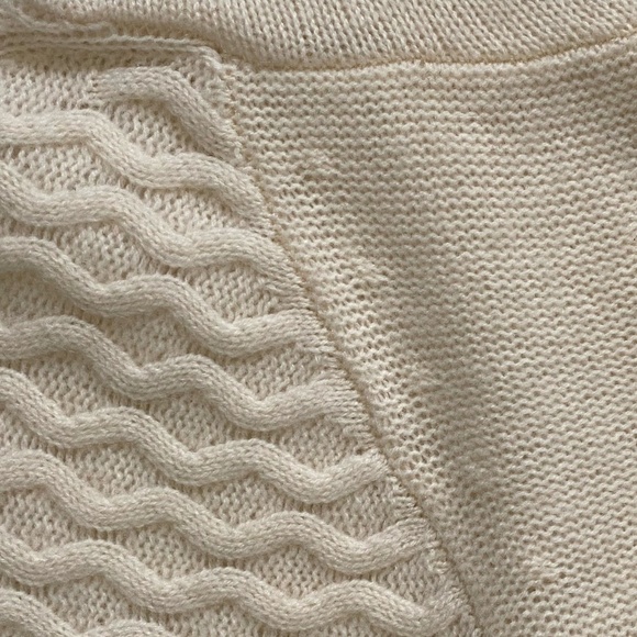 Halogen Wool Cashmere Ivory Cloud Cable Knit Sweater. Sz- XS - Picture 5 of 16